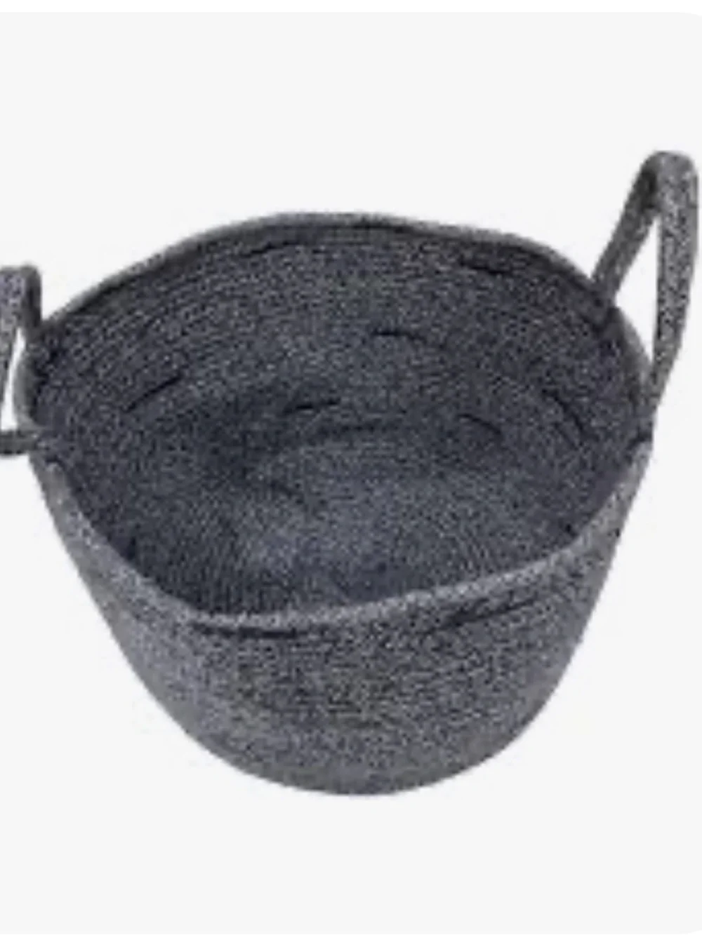 Ashland corded rope Navy Blue basket woven texture and dual handles New With Tag